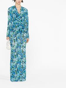 ROTATE Maxi-jurk met bloemenprint - 17-4245 IBIZA BLUE COMB.
