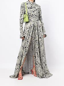 Natasha Zinko Maxi-jurk met madeliefjesprint - Zwart