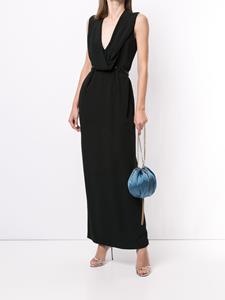 Delpozo Maxi-jurk met V-hals - Zwart