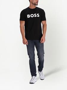 BOSS T-shirt met logoprint - Zwart