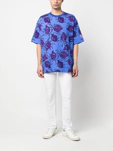 Versace T-shirt met barokprint - Blauw
