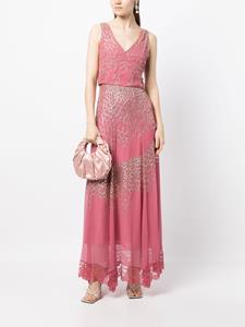 LoveShackFancy Maxi-jurk met V-hals - Roze