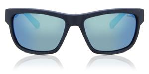 Polaroid Sport Wrap Heren blauwe blauwe spiegel gepolariseerde zonnebril