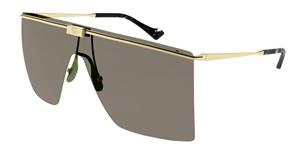 GUCCI GG1096S | Herren-Sonnenbrille | Monoscheibe | Fassung: Kunststoff Goldfarben | Glasfarbe: Grau
