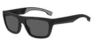 Hugo Boss Matte Black Frame Zonnebril met Grijze Lenzen