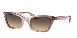 RAY-BAN RB 2299 LADY BURBANK | Damen-Sonnenbrille | Butterfly | Fassung: Mineral Rosa | Glasfarbe: Grau / Braun