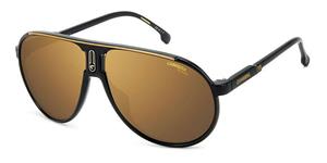 CARRERA CHAMPION65/N | Unisex-Sonnenbrille | Pilot | Fassung: Kunststoff Schwarz | Glasfarbe: Braun