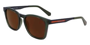 CALVIN KLEIN CKJ22642S Mannen Zonnebril, olive transparant