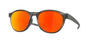 OAKLEY OO9126 REEDMACE | Herren-Sonnenbrille | Rund | Fassung: Kunststoff Grau | Glasfarbe: Orange