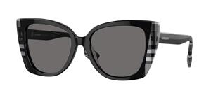 Burberry BE4393 Dames Zonnebril - Cat eye Zwart/Beige - Polarized glazen - Glazen met sterkte beschikbaar