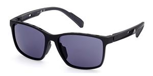 ADIDAS SP0035 | Herren-Sonnenbrille | Eckig | Fassung: Kunststoff Schwarz | Glasfarbe: Lila