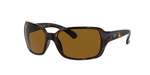 RAY-BAN RB4068 | Damen-Sonnenbrille | Eckig | Fassung: Mineral Havanna | Glasfarbe: Braun