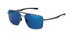 Porsche Design zonnebril P8919 D Gunmetal Zwart sterke donkerblauwe spiegel