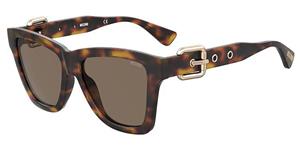 MOSCHINO 131/S | Damen-Sonnenbrille | Butterfly | Fassung: Kunststoff Havanna | Glasfarbe: Braun