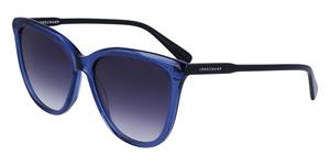 LONGCHAMP LO718S Vrouwen Zonnebril, blauw transparent