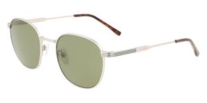Lacoste Unisex ovale Sonnenbrille aus Metall - SILVER/HAVANA 