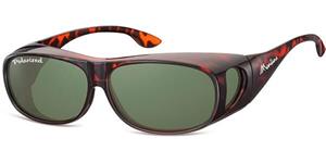 Montana Rechthoek Unisex G15 Gepolariseerd Zwart FO2 Fit Over Bril Zonnebril