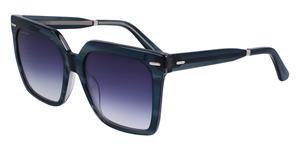 CALVIN KLEIN CK22534S Vrouwen Zonnebril, blauw transparant