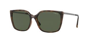 VOGUE VO5353S | Damen-Sonnenbrille | Eckig | Fassung: Kunststoff Havanna | Glasfarbe: Grün / Grau