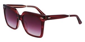 CALVIN KLEIN CK22534S Vrouwen Zonnebril, rood transparant