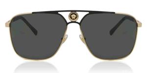 VERSACE VE2238 | Herren-Sonnenbrille | Pilot | Fassung: Kunststoff Goldfarben | Glasfarbe: Grau