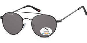 Montana MP91B - Zonnebril - Aviator model - Zwart metaal-Polarizerend- Lensbreedte 52 mm
