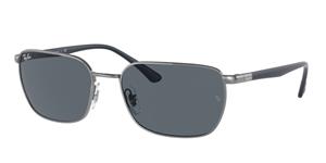 RAY-BAN RB 3684 | Unisex-Sonnenbrille | Eckig | Fassung: Mineral Grau | Glasfarbe: Blau