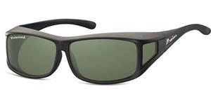 Montana Rechthoek Unisex Mat Zwart G15 Gepolariseerd FO5 Fit Over Bril Zonnebril