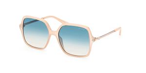 Guess GU7845 57P glanzende beige groene zonnebril met kleurverloop