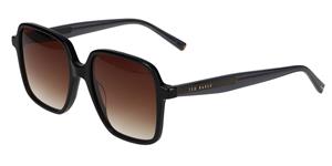 TED BAKER TB 1688 | Damen-Sonnenbrille | Eckig | Fassung: Kunststoff Schwarz | Glasfarbe: Braun