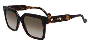 LIU JO LJ771S | Damen-Sonnenbrille | Eckig | Fassung: Kunststoff Havanna | Glasfarbe: Braun