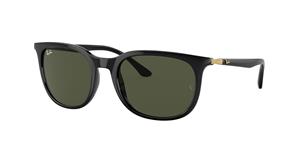 RAY-BAN RB4386 | Unisex-Sonnenbrille | Eckig | Fassung: Mineral Schwarz | Glasfarbe: Grün