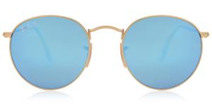 Ray-Ban Round RB3447 Zonnebril - Rond Goud - Spiegel glazen - Glazen met sterkte beschikbaar
