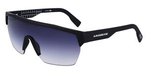 Lacoste blauwe gradintlens matzwarte zonnebril