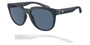 EMPORIO ARMANI EA 4205 | Herren-Sonnenbrille | Panto | Fassung: Kunststoff Blau | Glasfarbe: Blau / Grau