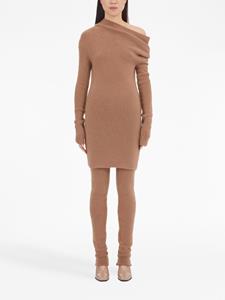 Ferragamo asymmetric-shoulder knitted dress - Beige