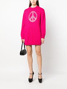 MOSCHINO JEANS studded peace-sign wool-blend jumper - Roze