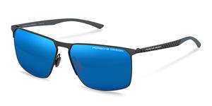 PORSCHE DESIGN 8964 | Herren-Sonnenbrille | Eckig | Fassung: Kunststoff Grau | Glasfarbe: Grau / Blau