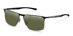 PORSCHE DESIGN 8964 | Herren-Sonnenbrille | Eckig | Fassung: Kunststoff Schwarz | Glasfarbe: Grün