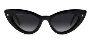 DSQUARED2 D2 0092/S | Damen-Sonnenbrille | Butterfly | Fassung: Kunststoff Schwarz | Glasfarbe: Grau