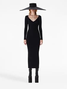 Nina Ricci V-neck long-sleeve dress - Zwart