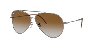 Ray-Ban Aviator Unisex Gunmetal Brown Gradient RB0101S Aviator Achterzijde