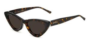 JIMMY CHOO ADDY/S | Damen-Sonnenbrille | Butterfly | Fassung: Kunststoff Havanna | Glasfarbe: Braun