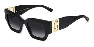 JIMMY CHOO NENA/S | Damen-Sonnenbrille | Eckig | Fassung: Kunststoff Schwarz | Glasfarbe: Blau / Grau