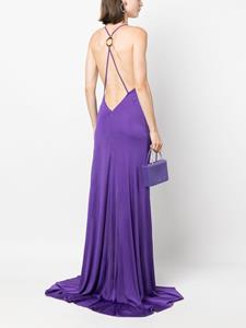 PINKO side-slit ruched sleeveless gown - Paars