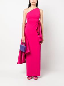 Solace London Calla ruffle-detail one-shoulder dress - Roze