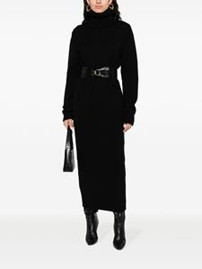 Saint Laurent roll-neck wool maxi dress - Zwart