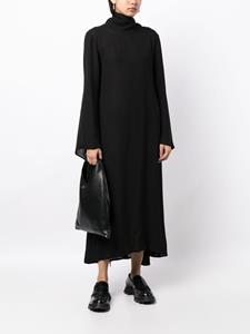 Yohji Yamamoto high-neck long-sleeve dress - Zwart