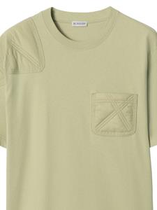 Burberry panelled jersey T-shirt - Groen