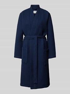 Schiesser Badjas wafelpiqué donkerblauw - Essentials 